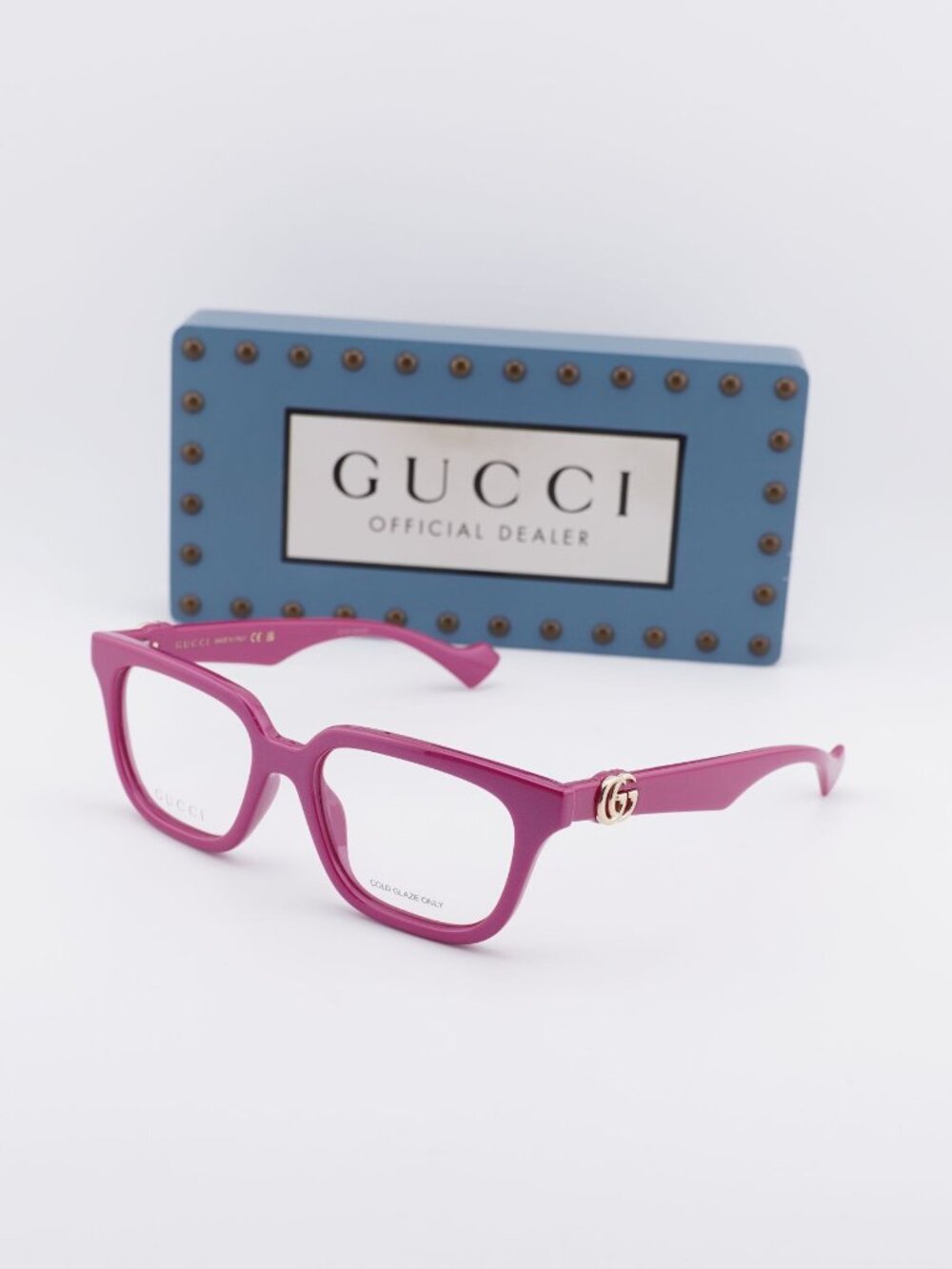 Gucci GG1536O 012 Square Eyeglasses 53mm - Strawberry Red